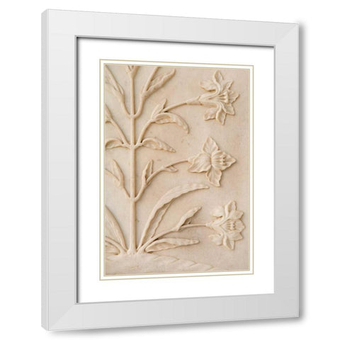Stonework Detail II White Modern Wood Framed Art Print with Double Matting by Millet, Karyn