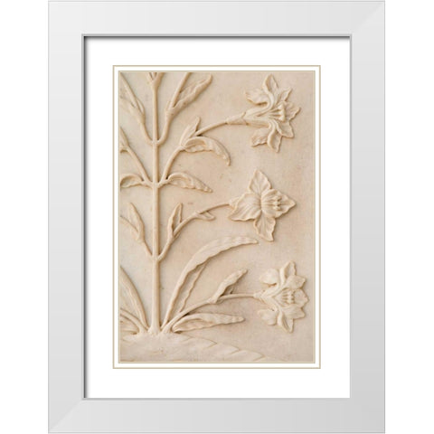Stonework Detail II White Modern Wood Framed Art Print with Double Matting by Millet, Karyn
