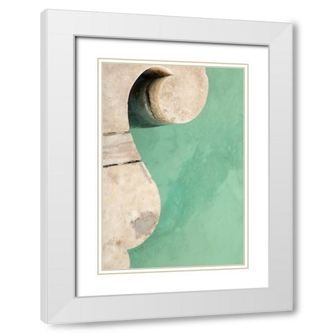 Stonework Detail III White Modern Wood Framed Art Print with Double Matting by Millet, Karyn