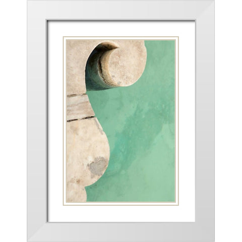 Stonework Detail III White Modern Wood Framed Art Print with Double Matting by Millet, Karyn