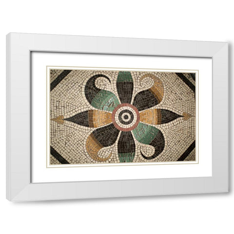 Mosaic II White Modern Wood Framed Art Print with Double Matting by Millet, Karyn