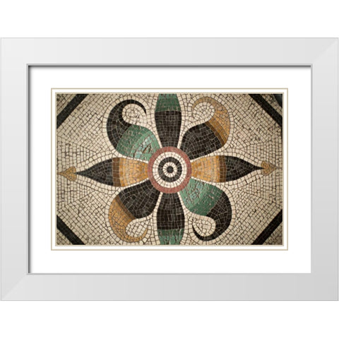 Mosaic II White Modern Wood Framed Art Print with Double Matting by Millet, Karyn