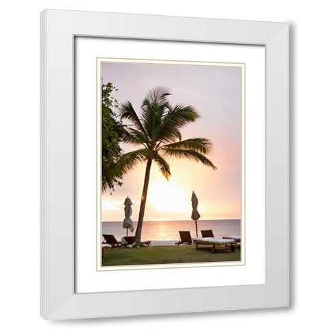 Peaceful Caribbean II White Modern Wood Framed Art Print with Double Matting by Millet, Karyn