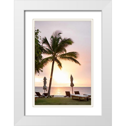 Peaceful Caribbean II White Modern Wood Framed Art Print with Double Matting by Millet, Karyn