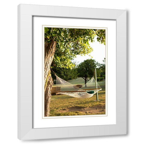 Open Hammock White Modern Wood Framed Art Print with Double Matting by Millet, Karyn
