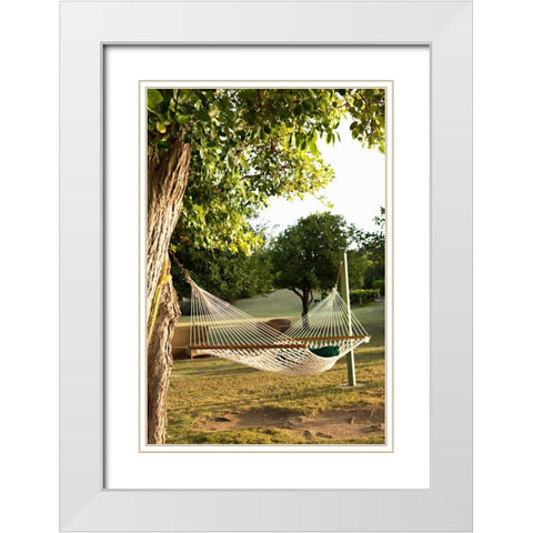 Open Hammock White Modern Wood Framed Art Print with Double Matting by Millet, Karyn