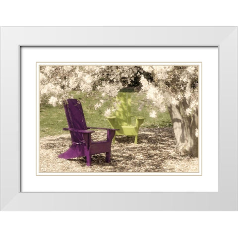 Under the Magnolia Tree White Modern Wood Framed Art Print with Double Matting by McNemar, C. Thomas