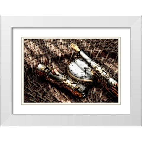 Fountain Pen Still Life White Modern Wood Framed Art Print with Double Matting by McNemar, C. Thomas