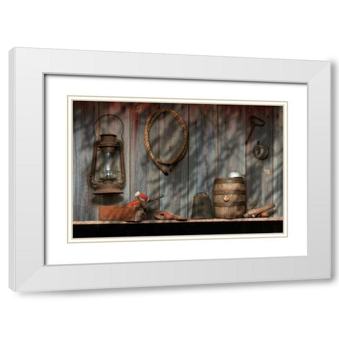 Out in the Barn II White Modern Wood Framed Art Print with Double Matting by McNemar, C. Thomas