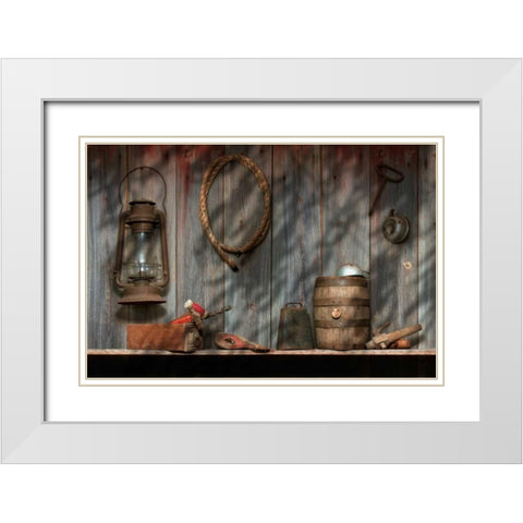Out in the Barn II White Modern Wood Framed Art Print with Double Matting by McNemar, C. Thomas