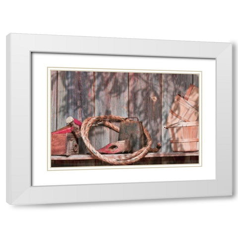 Out in the Barn IV White Modern Wood Framed Art Print with Double Matting by McNemar, C. Thomas