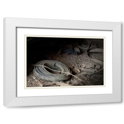 Leather Strap White Modern Wood Framed Art Print with Double Matting by McNemar, C. Thomas