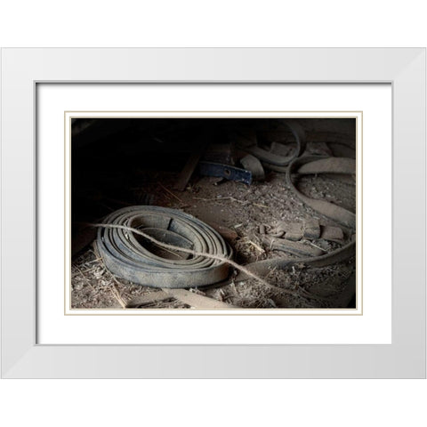 Leather Strap White Modern Wood Framed Art Print with Double Matting by McNemar, C. Thomas