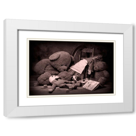 Toys White Modern Wood Framed Art Print with Double Matting by McNemar, C. Thomas
