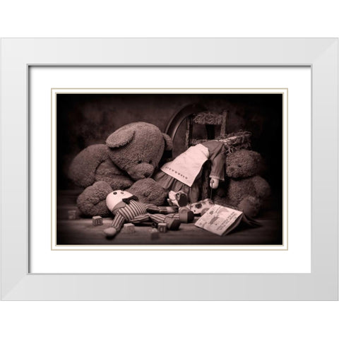Toys White Modern Wood Framed Art Print with Double Matting by McNemar, C. Thomas