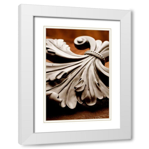 Fleur de Lis I White Modern Wood Framed Art Print with Double Matting by McNemar, C. Thomas