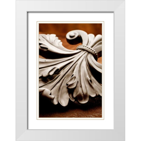 Fleur de Lis I White Modern Wood Framed Art Print with Double Matting by McNemar, C. Thomas