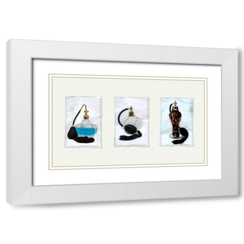 Perfume Triptych I White Modern Wood Framed Art Print with Double Matting by McNemar, C. Thomas