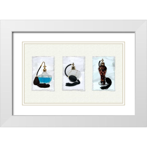 Perfume Triptych I White Modern Wood Framed Art Print with Double Matting by McNemar, C. Thomas
