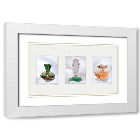 Perfume Triptych II White Modern Wood Framed Art Print with Double Matting by McNemar, C. Thomas