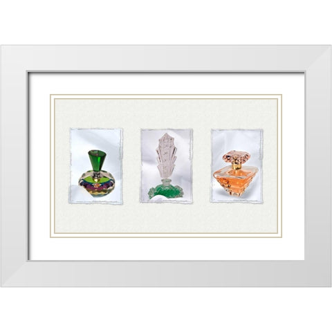 Perfume Triptych II White Modern Wood Framed Art Print with Double Matting by McNemar, C. Thomas
