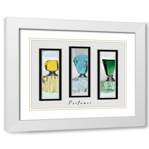 Perfume Triptych IV White Modern Wood Framed Art Print with Double Matting by McNemar, C. Thomas