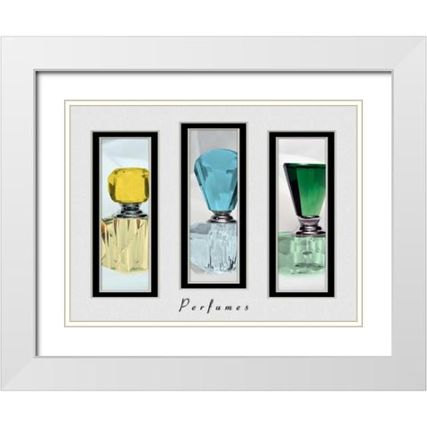 Perfume Triptych IV White Modern Wood Framed Art Print with Double Matting by McNemar, C. Thomas