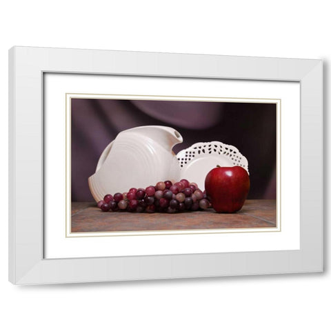 Pitcher with Fruit II White Modern Wood Framed Art Print with Double Matting by McNemar, C. Thomas