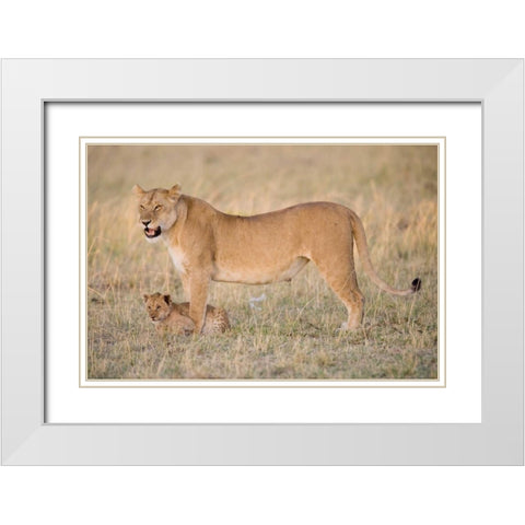 Lil Protection White Modern Wood Framed Art Print with Double Matting by Parker, Susann