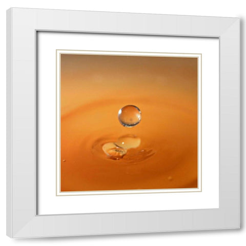 Tomato Soup Drop I White Modern Wood Framed Art Print with Double Matting by Putman, Tammy