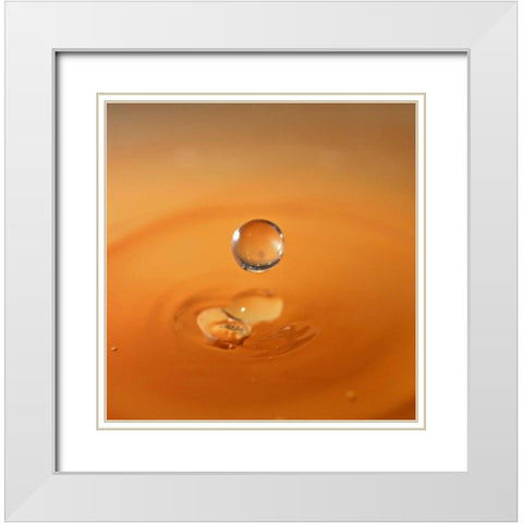 Tomato Soup Drop I White Modern Wood Framed Art Print with Double Matting by Putman, Tammy