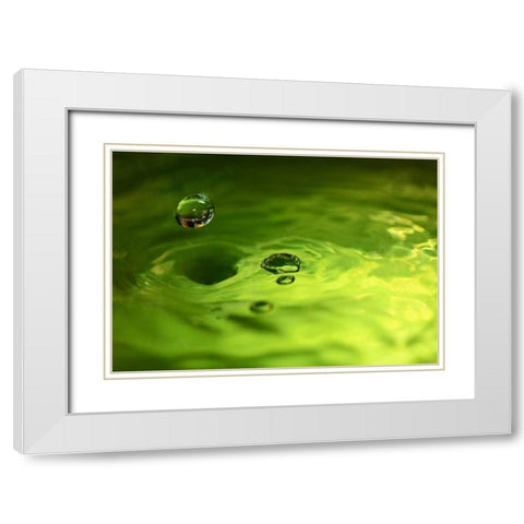 Lemon Lime Drop I White Modern Wood Framed Art Print with Double Matting by Putman, Tammy