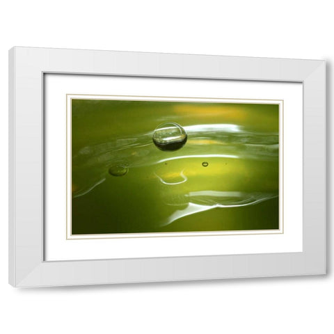 Lemon Lime Drop II White Modern Wood Framed Art Print with Double Matting by Putman, Tammy