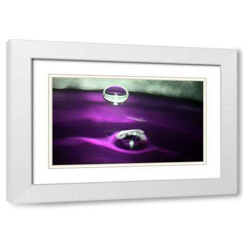 Grape Drink Drop I White Modern Wood Framed Art Print with Double Matting by Putman, Tammy