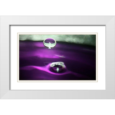 Grape Drink Drop I White Modern Wood Framed Art Print with Double Matting by Putman, Tammy