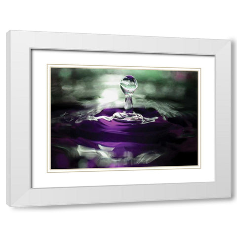 Grape Drink Drop II White Modern Wood Framed Art Print with Double Matting by Putman, Tammy