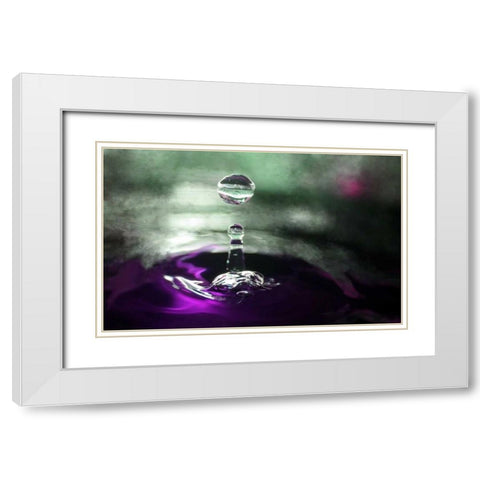 Grape Drink Drop III White Modern Wood Framed Art Print with Double Matting by Putman, Tammy