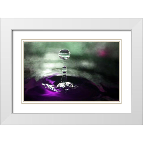 Grape Drink Drop III White Modern Wood Framed Art Print with Double Matting by Putman, Tammy