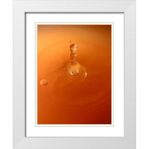 Tomato Soup Drop III White Modern Wood Framed Art Print with Double Matting by Putman, Tammy