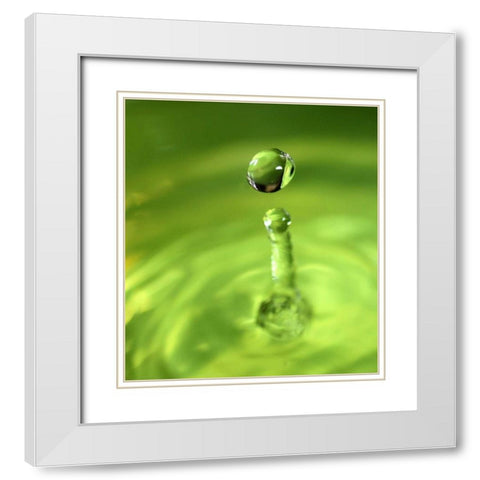 Lemon Lime Drop III White Modern Wood Framed Art Print with Double Matting by Putman, Tammy