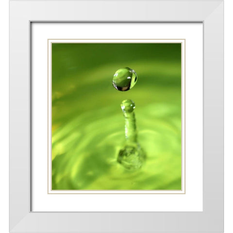 Lemon Lime Drop III White Modern Wood Framed Art Print with Double Matting by Putman, Tammy