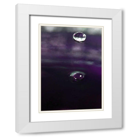 Grape Drink Drop IV White Modern Wood Framed Art Print with Double Matting by Putman, Tammy