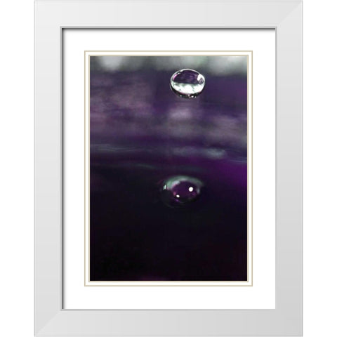 Grape Drink Drop IV White Modern Wood Framed Art Print with Double Matting by Putman, Tammy