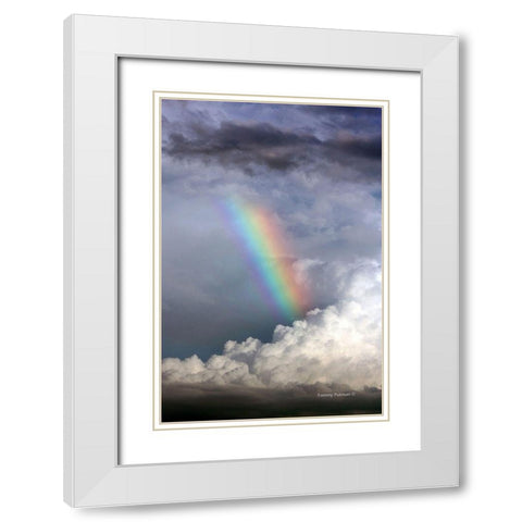 Rainbow in the Clouds White Modern Wood Framed Art Print with Double Matting by Putman, Tammy