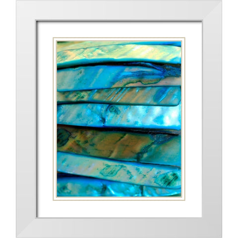 Shell Be Blue I White Modern Wood Framed Art Print with Double Matting by Putman, Tammy