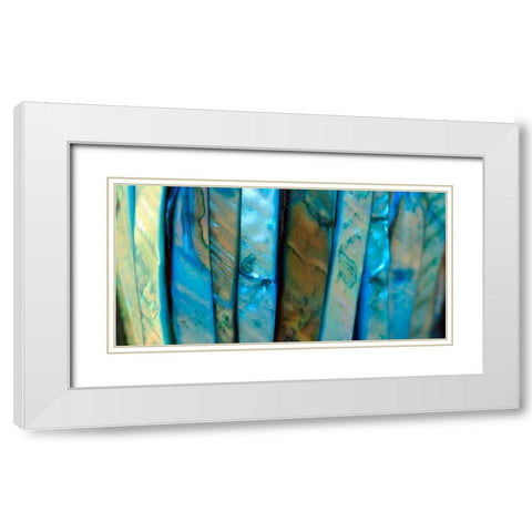 Shell Be Blue III White Modern Wood Framed Art Print with Double Matting by Putman, Tammy