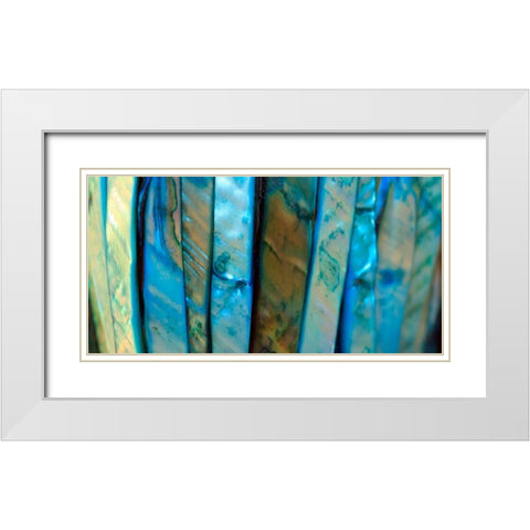 Shell Be Blue III White Modern Wood Framed Art Print with Double Matting by Putman, Tammy