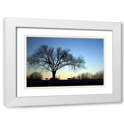 Longview October Sunset White Modern Wood Framed Art Print with Double Matting by Putman, Tammy