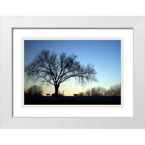 Longview October Sunset White Modern Wood Framed Art Print with Double Matting by Putman, Tammy