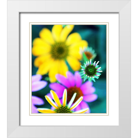 Colorful Bouquet I White Modern Wood Framed Art Print with Double Matting by Putman, Tammy